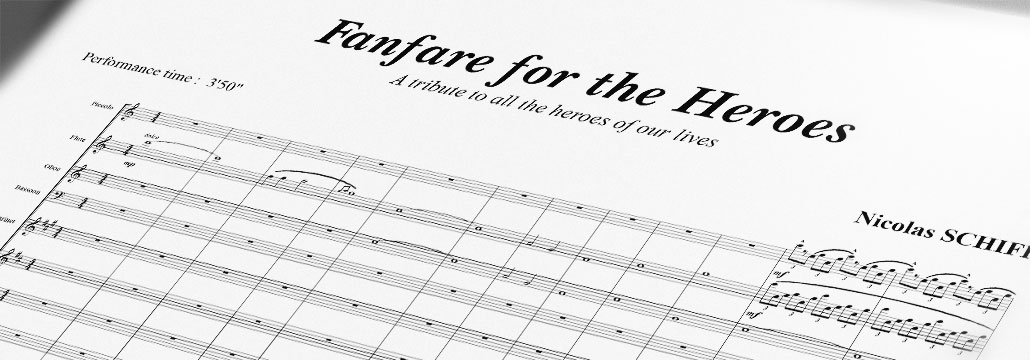 Fanfare for the Heroes, composition pour orchestre d'harmonie par Nicolas Schiff