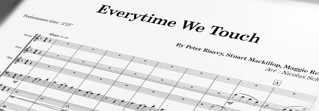 everytime-we-touch-partition-conducteur-orchestre-harmonie-cascada Everytime We Touch Cascada arranged for concert band harmonie, full score